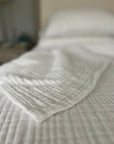 Snow All-Season Organic Muslin Twin Blanket Organic Cotton Muslin Blanket Gray Heron