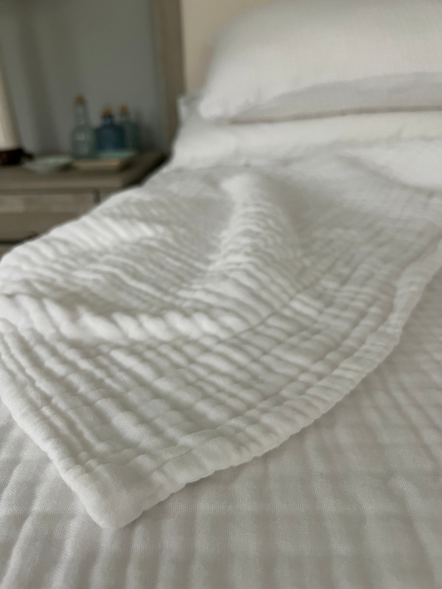Snow Summer-Weight Organic Muslin King Blanket Adult Organic Cotton Muslin Blanket Gray Heron