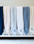 Snow Summer-Weight Organic Muslin Mini Blanket Organic Baby Blanket Gray Heron