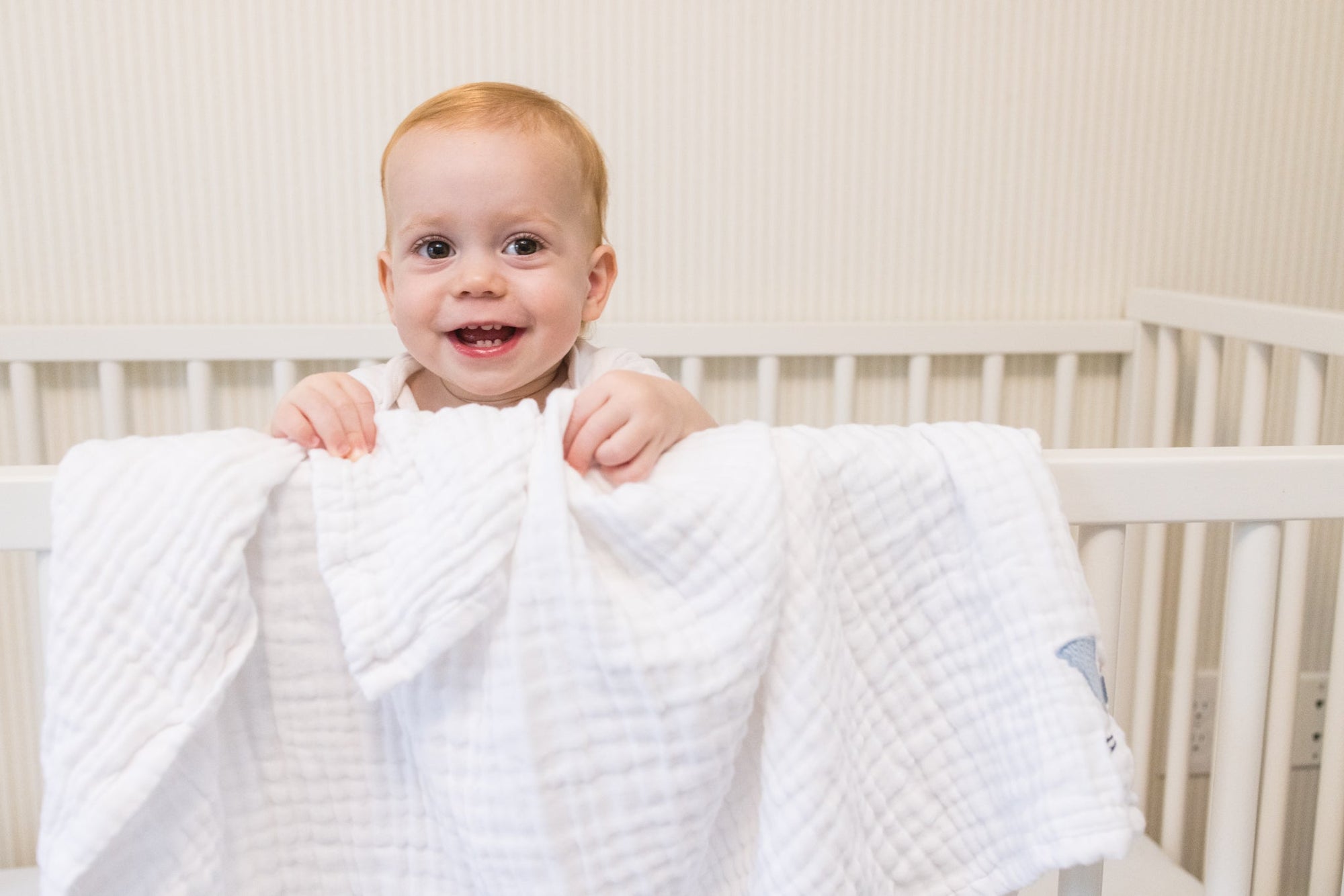 Snow Summer-Weight Organic Muslin Mini Blanket Organic Baby Blanket Gray Heron