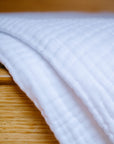Snow Summer-Weight Organic Muslin Oversized Throw Blanket Adult Organic Cotton Muslin Blanket Gray Heron