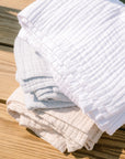 Snow Summer-Weight Organic Muslin Oversized Throw Blanket Adult Organic Cotton Muslin Blanket Gray Heron