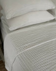 Snow Summer-Weight Organic Muslin Queen Blanket Adult Organic Cotton Muslin Blanket Gray Heron