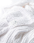 Snow Summer-Weight Organic Muslin Oversized Throw Blanket Adult Organic Cotton Muslin Blanket Gray Heron