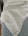 Snow Summer Weight Organic Muslin Twin Blanket Adult Organic Cotton Muslin Blanket Gray Heron