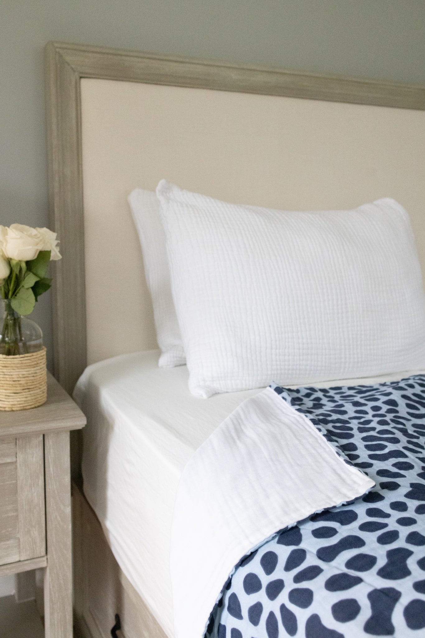 Whimsy & Snow All-Season Organic Queen Blanket Adult Organic Cotton Muslin Blanket Gray Heron Blankets