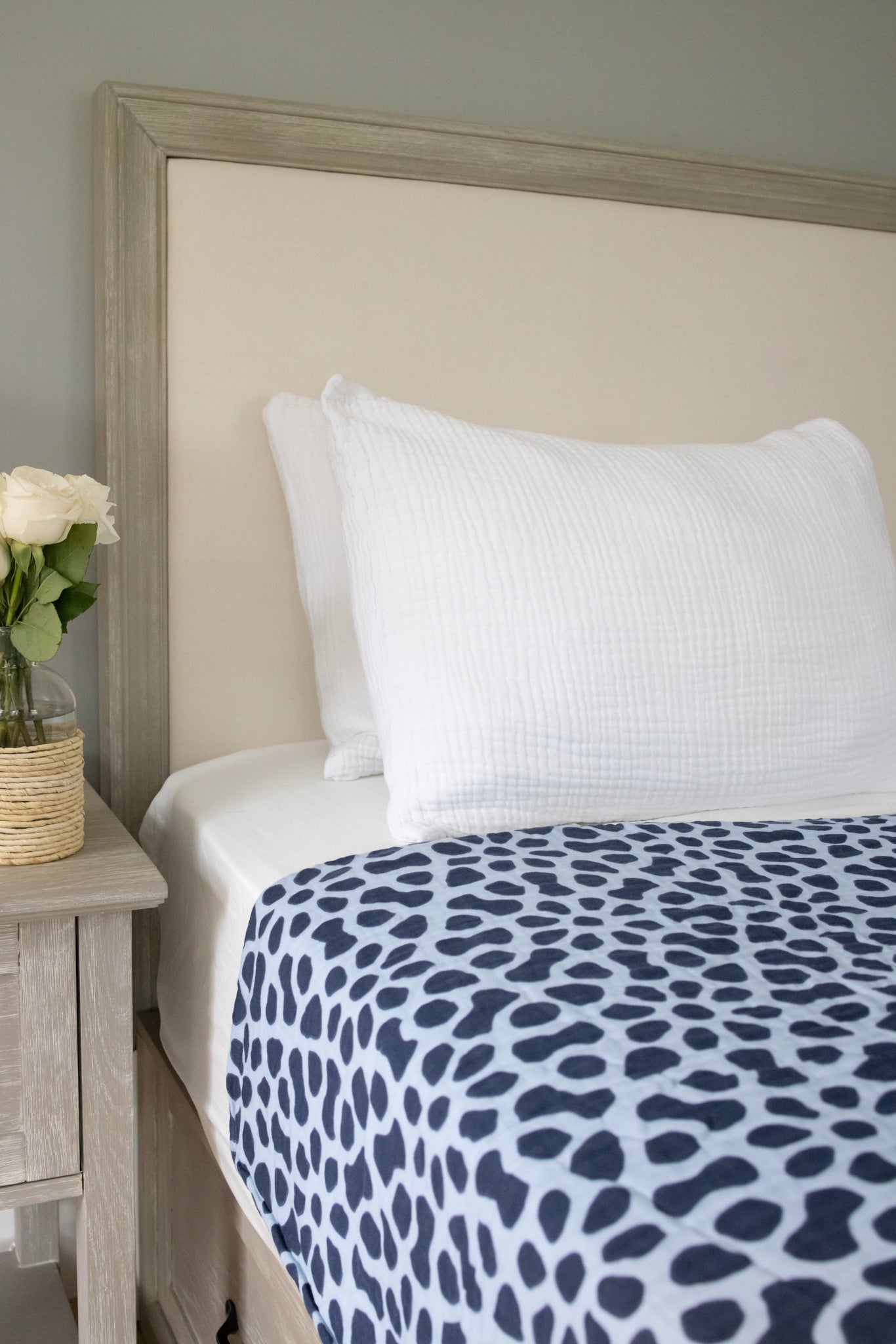 Whimsy & Snow All-Season Organic Queen Blanket Adult Organic Cotton Muslin Blanket Gray Heron Blankets