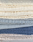 Summer-Weight Organic Gauze Full/Queen Blanket in Butter Cream Queen Muslin Blanket Gray Heron