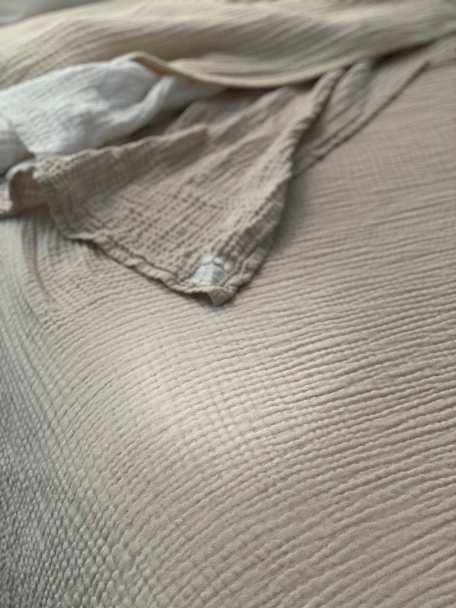 Summer-Weight Organic Gauze Full/Queen in Oat Adult Organic Cotton Muslin Blanket Gray Heron