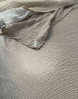 Summer-Weight Organic Gauze Full/Queen in Oat Adult Organic Cotton Muslin Blanket Gray Heron