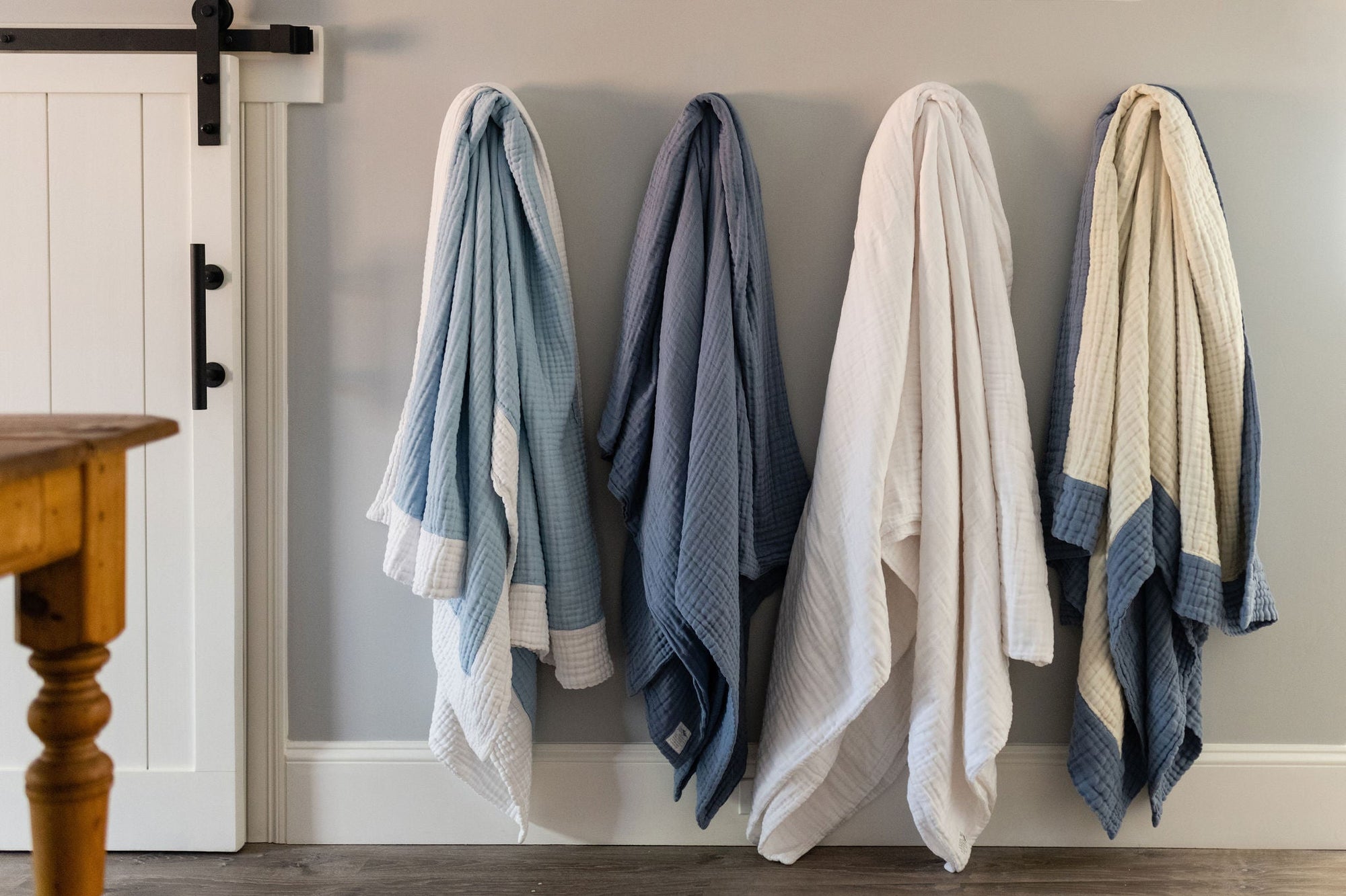 Summer-Weight Organic Gauze Full/Queen in Snow Adult Organic Gauze Blanket Gray Heron Blankets