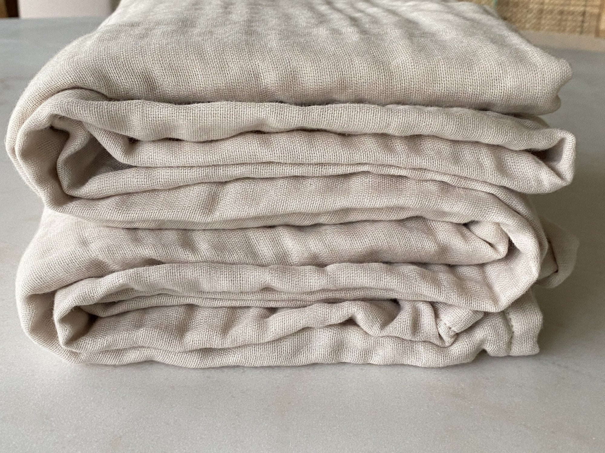 Oat All-Season Organic Muslin Queen Blanket Adult Organic Cotton Muslin Blanket Gray Heron
