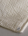 All-Season Organic Muslin Queen Blanket in No-Dye Natural Cream Gray Heron