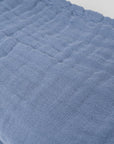 Organic Muslin Summer-Weight King Blanket in Lake Gray Heron