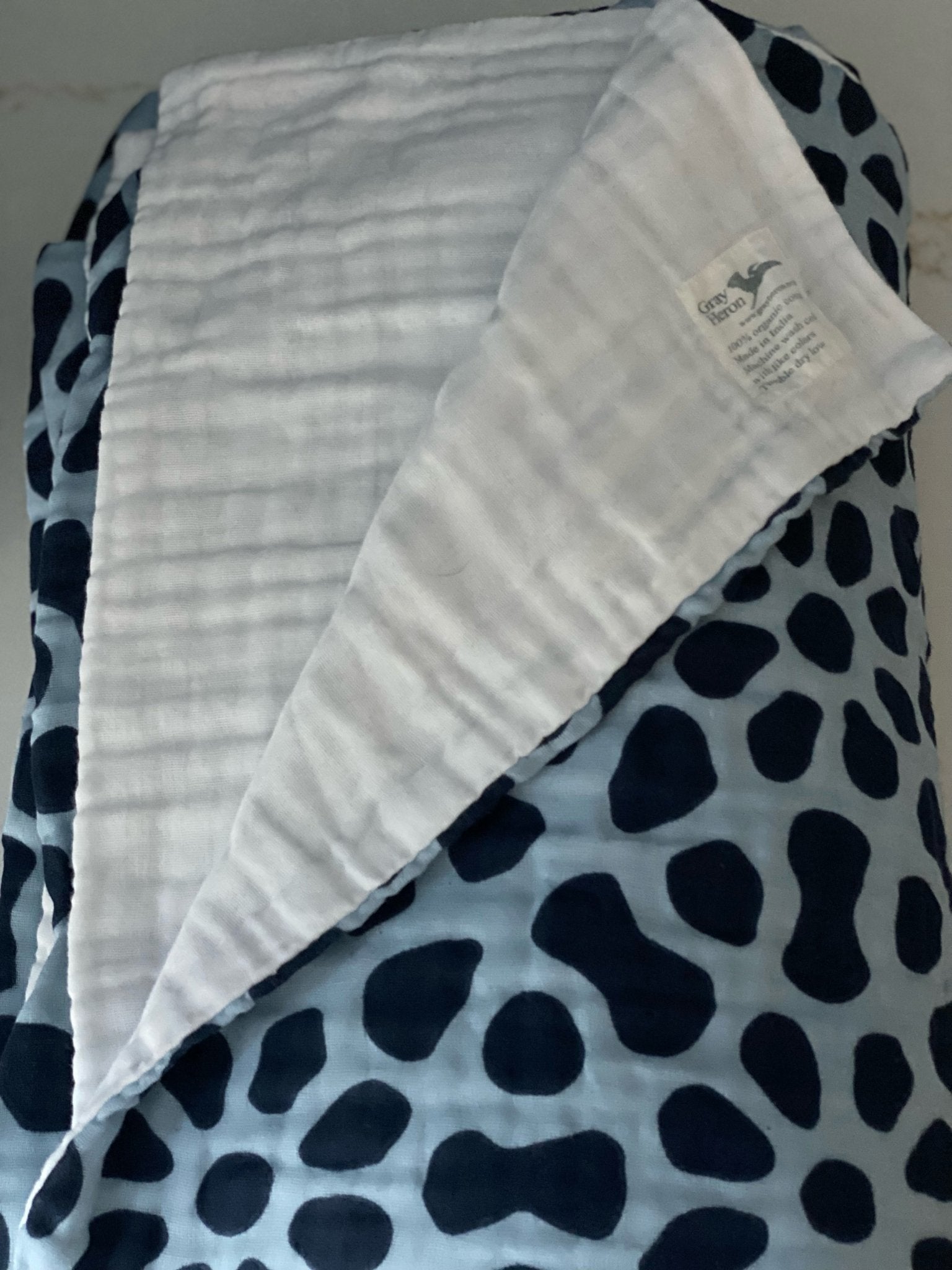 Whimsy & Snow All-Season Organic Muslin Twin Blanket Adult Organic Cotton Muslin Blanket Gray Heron Blankets
