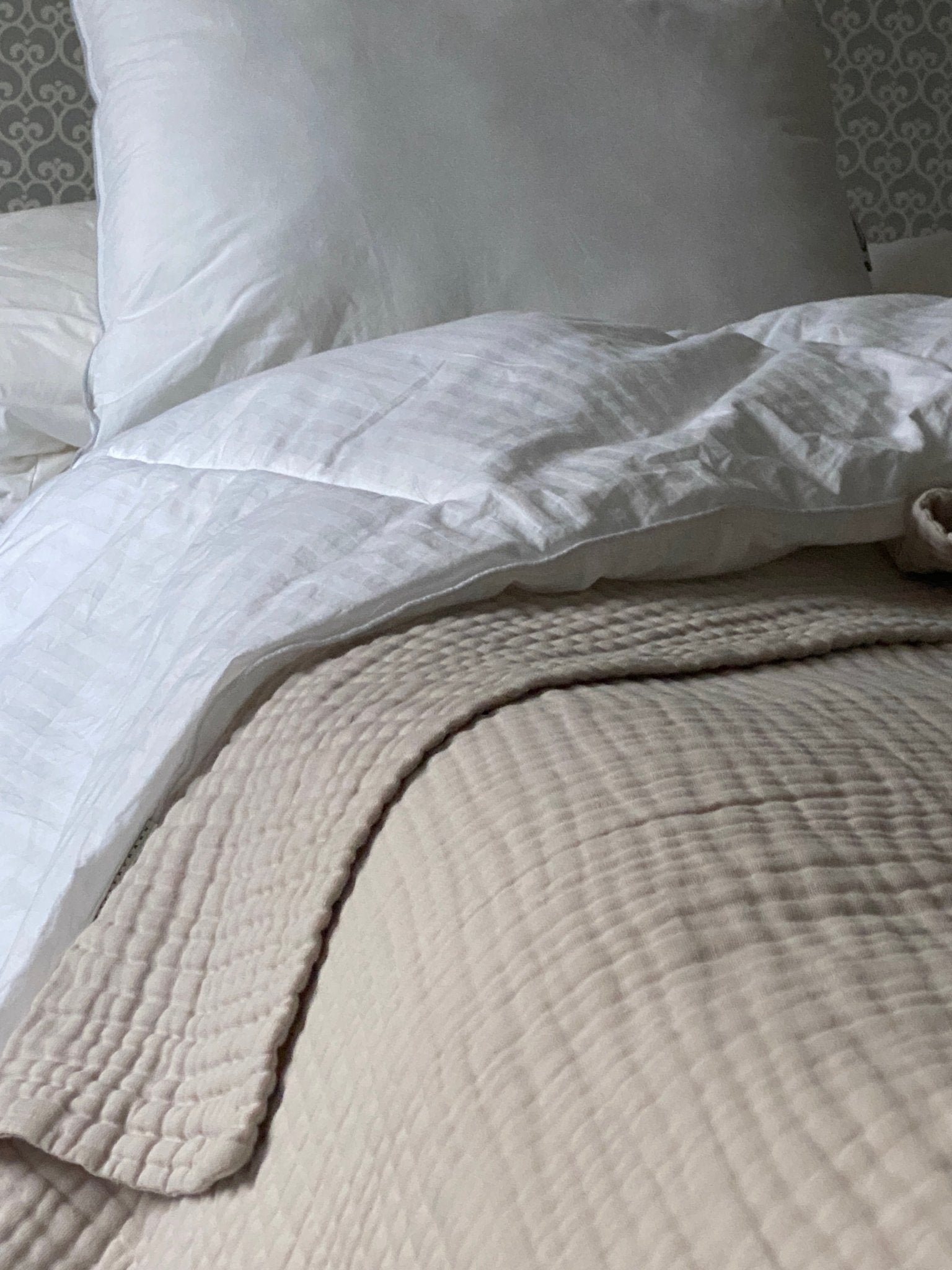 Oat All-Season Organic Muslin Queen Blanket Adult Organic Cotton Muslin Blanket Gray Heron