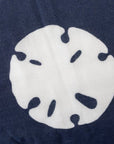 Navy Sand Dollar with Snow Border Queen Sale Adult Organic Cotton Muslin Blanket Gray Heron Blankets