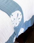 Sand Dollar and Slate All-Season Organic Muslin King Blanket Adult Organic Muslin Blanket Gray Heron