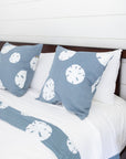 Sand Dollar and Slate All-Season Organic Muslin King Blanket Adult Organic Muslin Blanket Gray Heron