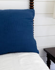 Euro Pillow Covers with Brass Zipper European Throw Pillow Gray Heron Chatham Blue