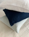 Organic Muslin Standard Pillow Covers Organic Pillowcase Gray Heron