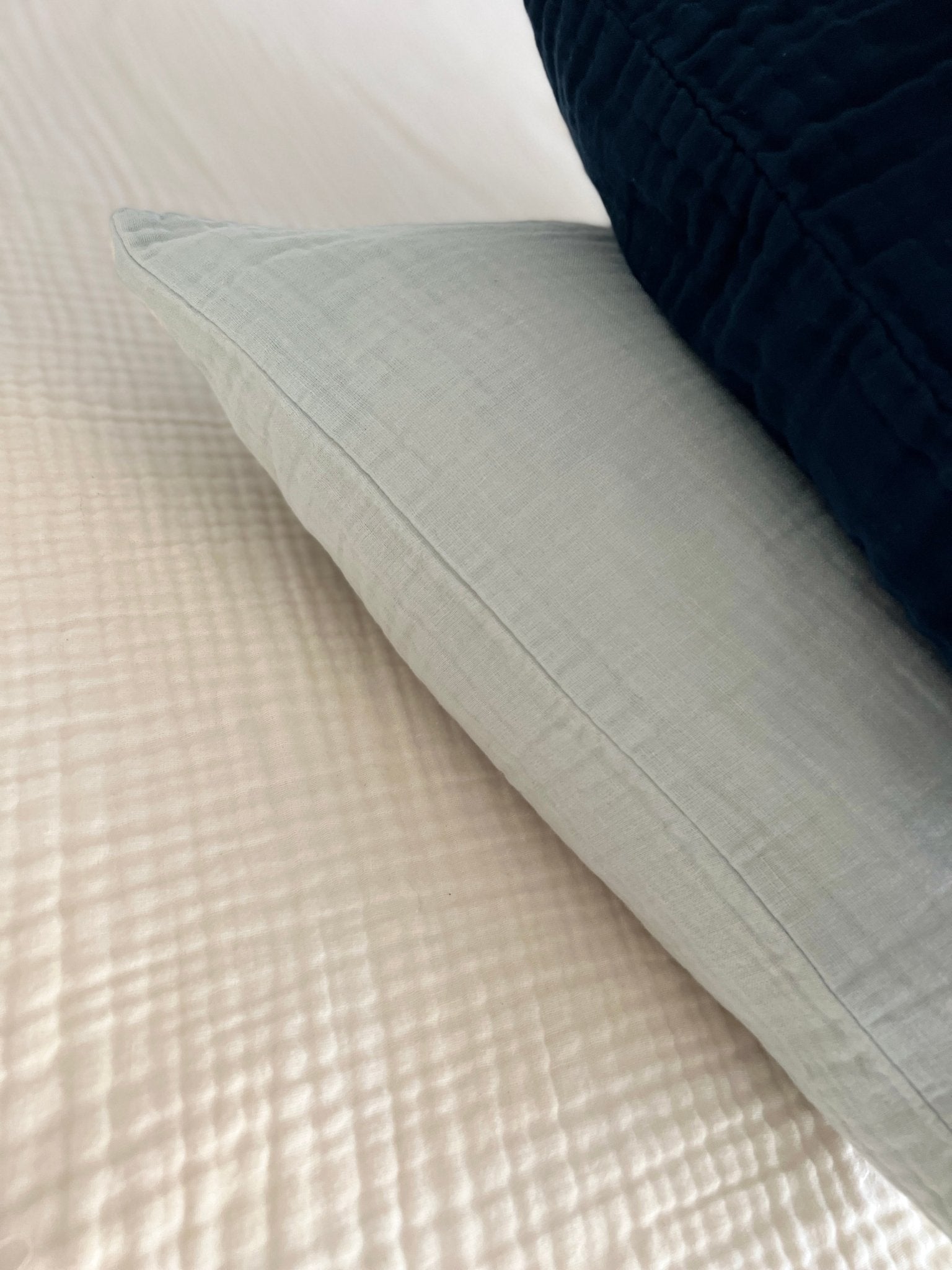 Organic Muslin Standard Pillow Covers Organic Pillowcase Gray Heron
