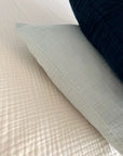 Organic Muslin Standard Pillow Covers Organic Pillowcase Gray Heron