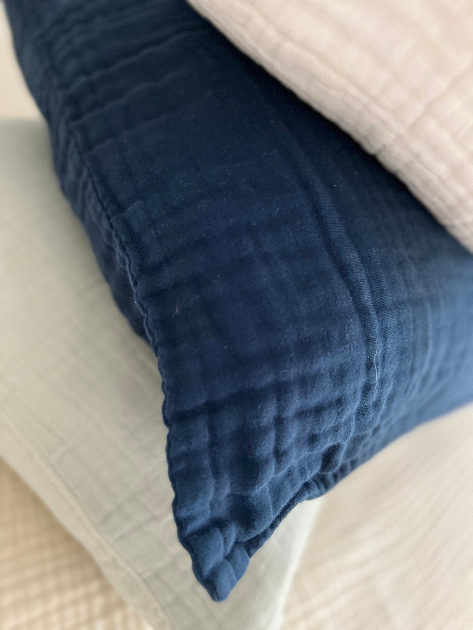 Organic Muslin Standard Pillow Covers Organic Pillowcase Gray Heron