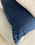Organic Muslin Standard Pillow Covers Organic Pillowcase Gray Heron