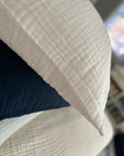Organic Muslin Standard Pillow Covers Organic Pillowcase Gray Heron Snow