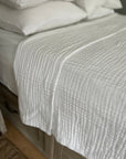 Organic Muslin Standard Pillow Covers Organic Pillowcase Gray Heron Set of 2: Snow