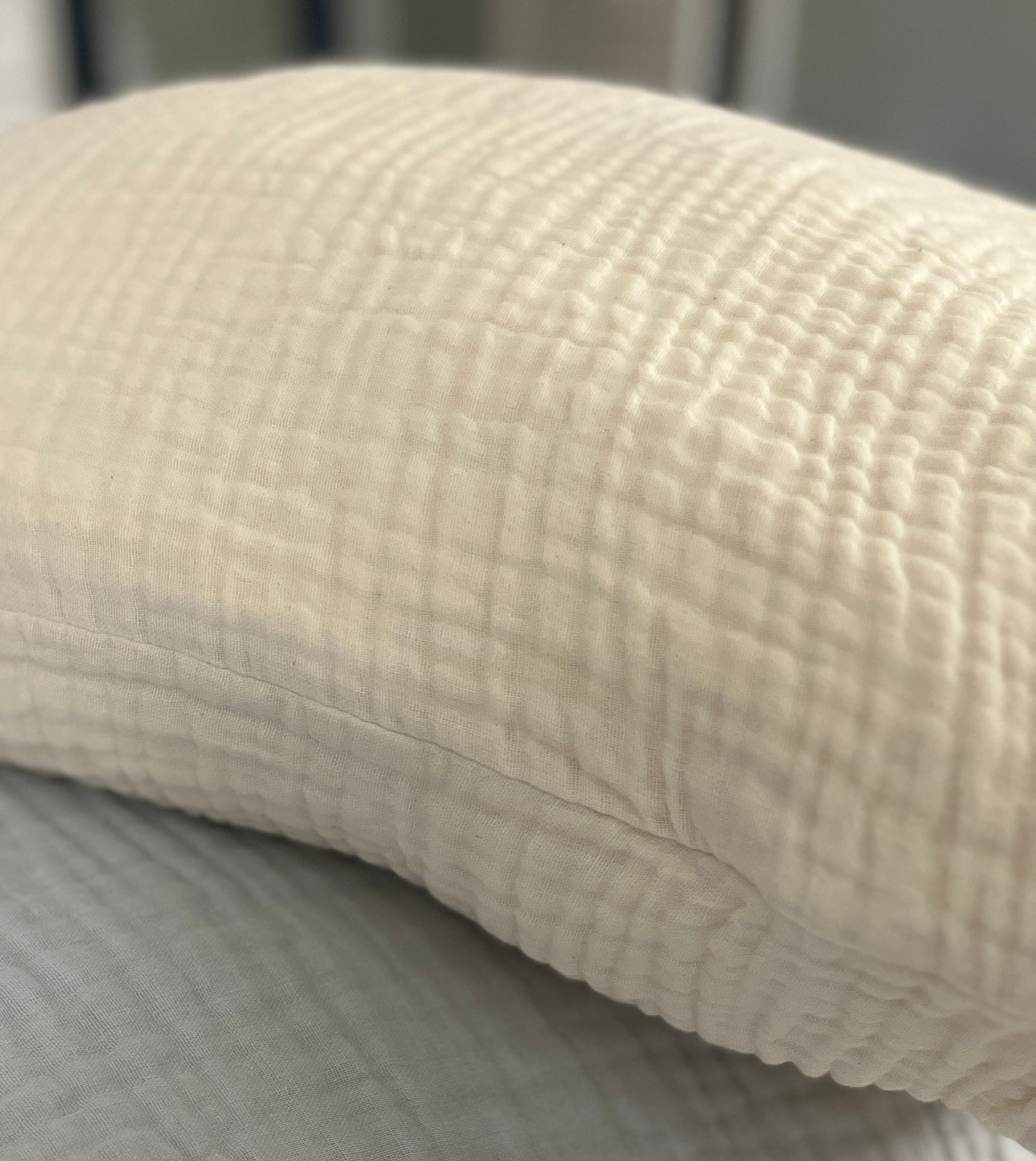Organic Muslin Standard Pillow Covers Organic Pillowcase Gray Heron Natural