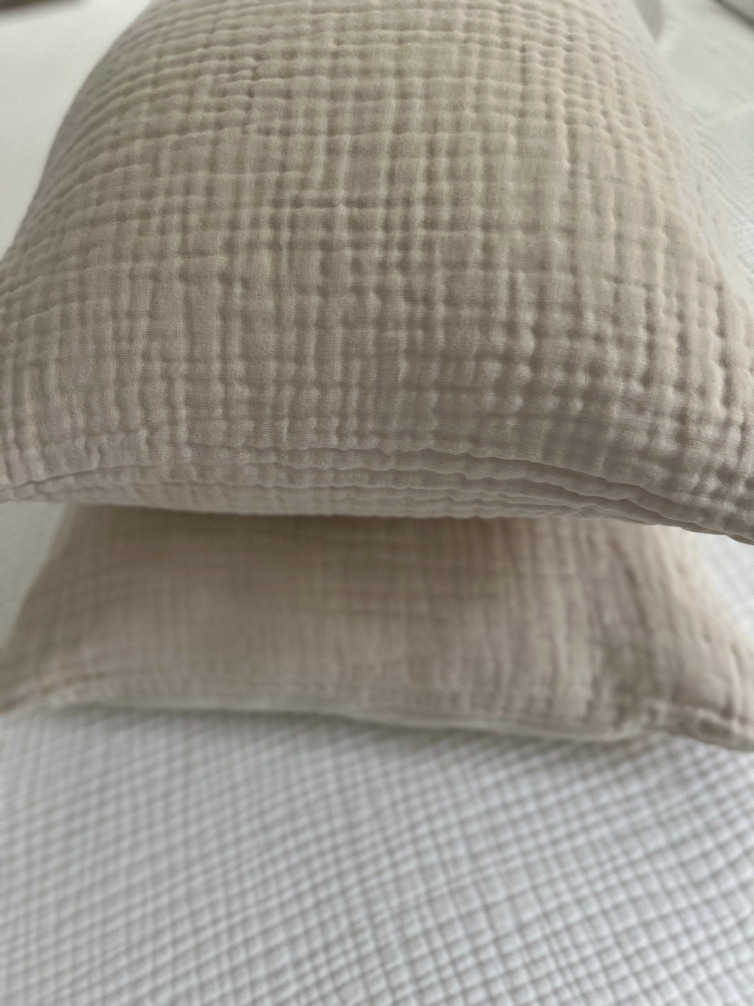 Organic Muslin Standard Pillow Covers Organic Pillowcase Gray Heron Oat