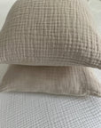 Organic Muslin Standard Pillow Covers Organic Pillowcase Gray Heron Oat