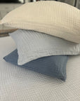 Organic Muslin Standard Pillow Covers Organic Pillowcase Gray Heron