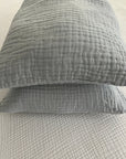 Organic Muslin Standard Pillow Covers Organic Pillowcase Gray Heron