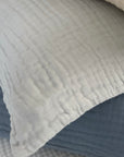 Organic Muslin Standard Pillow Covers Organic Pillowcase Gray Heron Mist