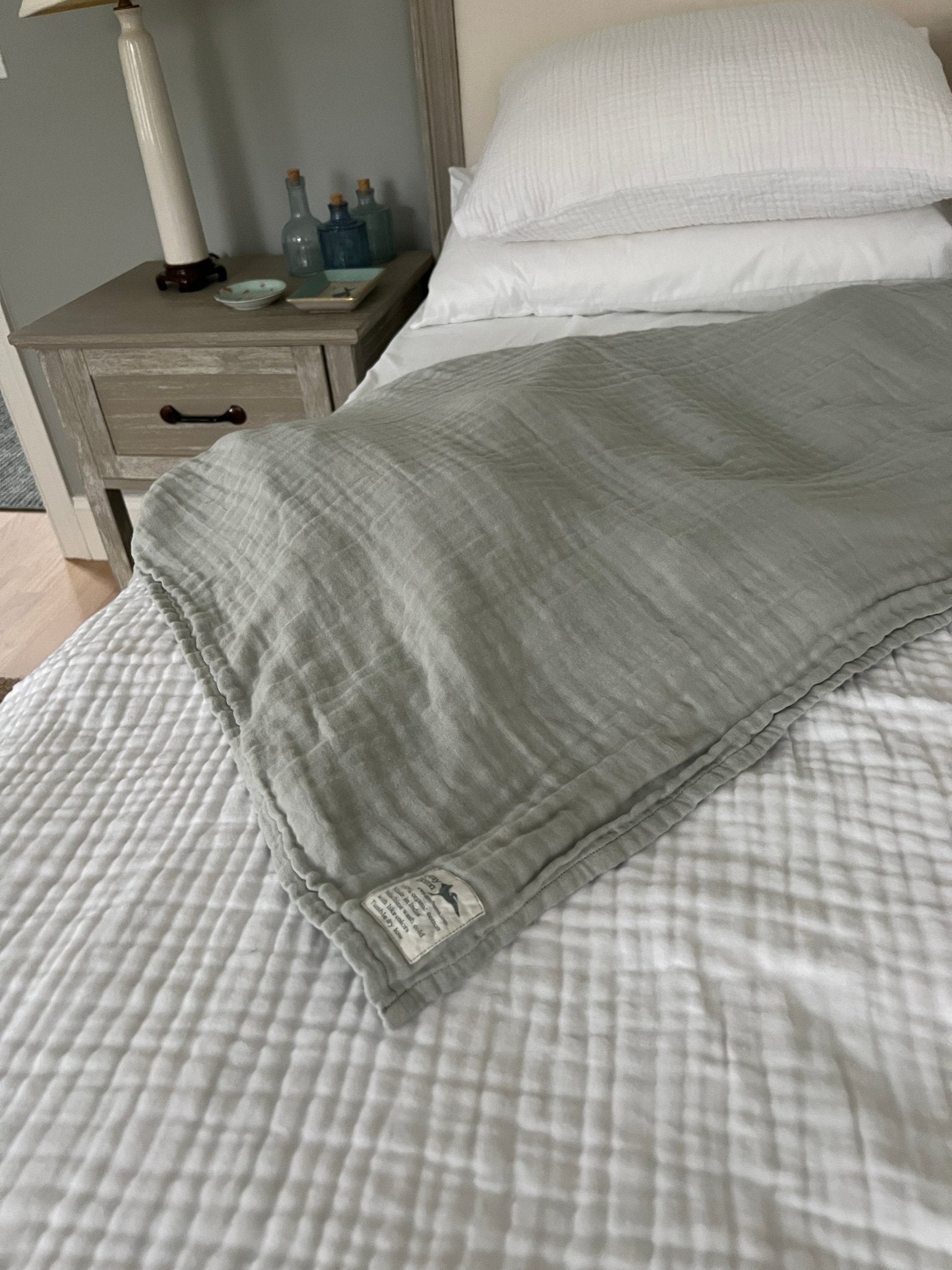 Summer-weight Twin Size Blankets - Gray Heron