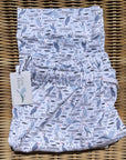 Men's Organic Pima Cotton Pajama Pants - Happy Heron Print Gray Heron XL