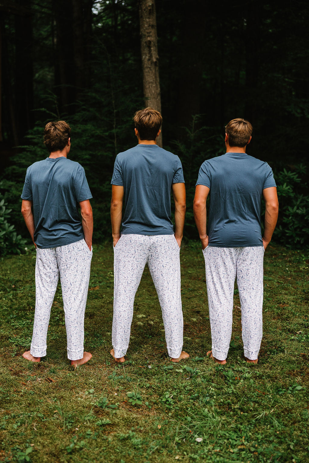 Men's Organic Pima Cotton Pajama Pants – Happy Heron Print Gray Heron