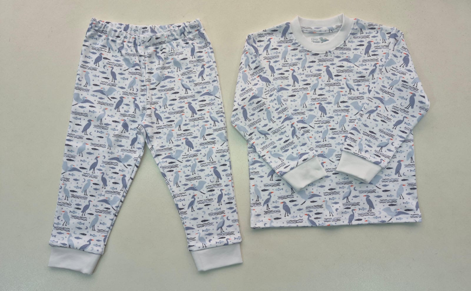 Organic Pima Toddler Pajama Set - Gray Heron 