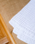 Organic Muslin All-Season Oversized Throw/Twin Blanket – Snow White 8 Layer Cotton Muslin Oversized Throw Gray Heron