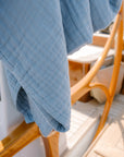 Lake All-Season Organic Muslin Oversized Throw Blanket Organic Cotton Muslin Blanket Gray Heron