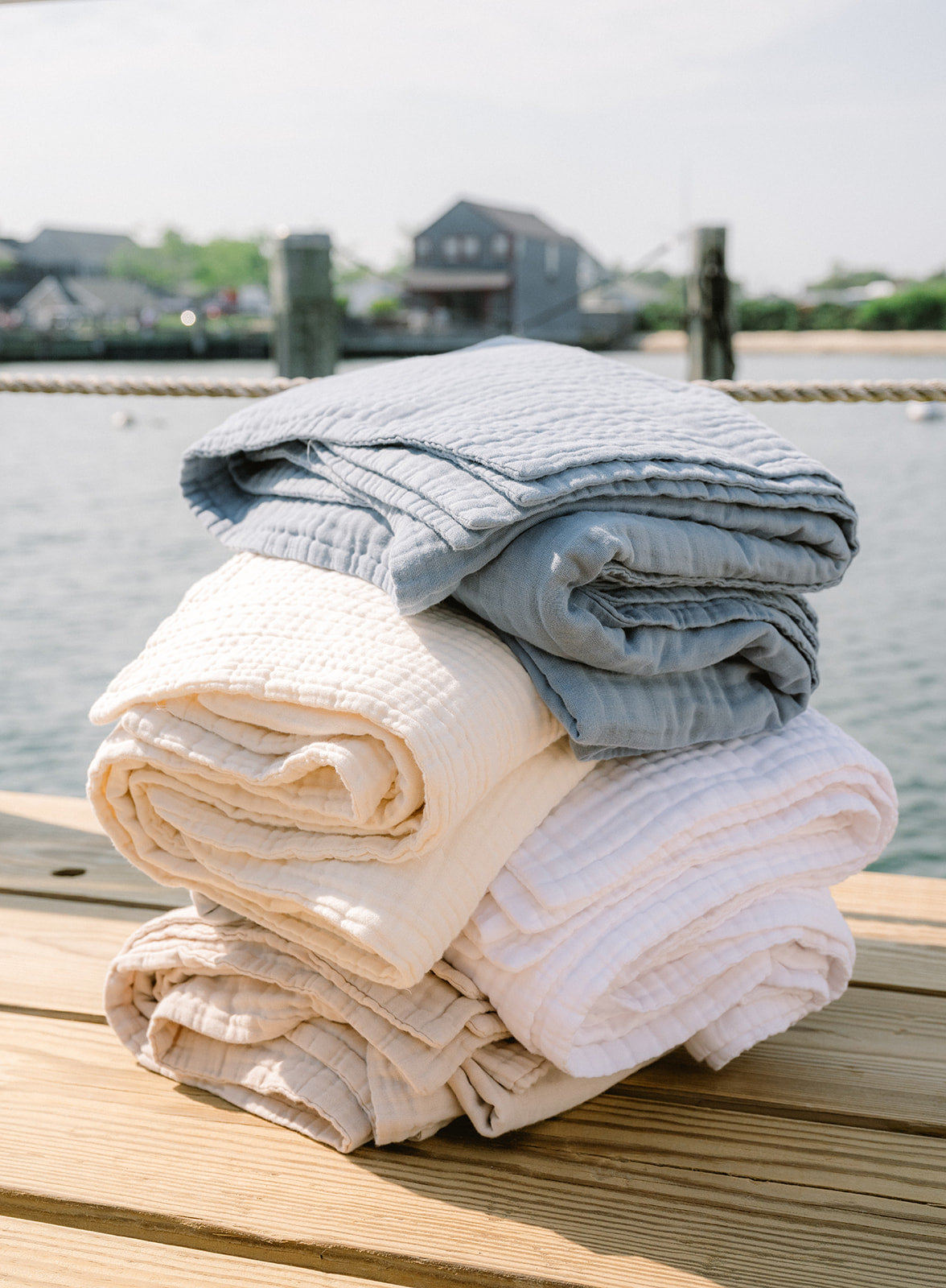 Snow All-Season Organic Muslin Oversized Throw Blanket Organic Cotton Muslin Blanket Gray Heron