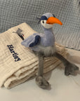Petal Summer-Weight Organic Muslin Mini Stork Blanket with Monogram Option Organic Baby Blanket Gray Heron