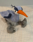 Sky Summer-Weight Organic Muslin Mini Stork Blanket with Monogram Option Organic Baby Blanket Gray Heron