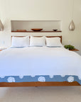 Sand Dollar and Slate All-Season Organic Muslin King Blanket Adult Organic Muslin Blanket Gray Heron