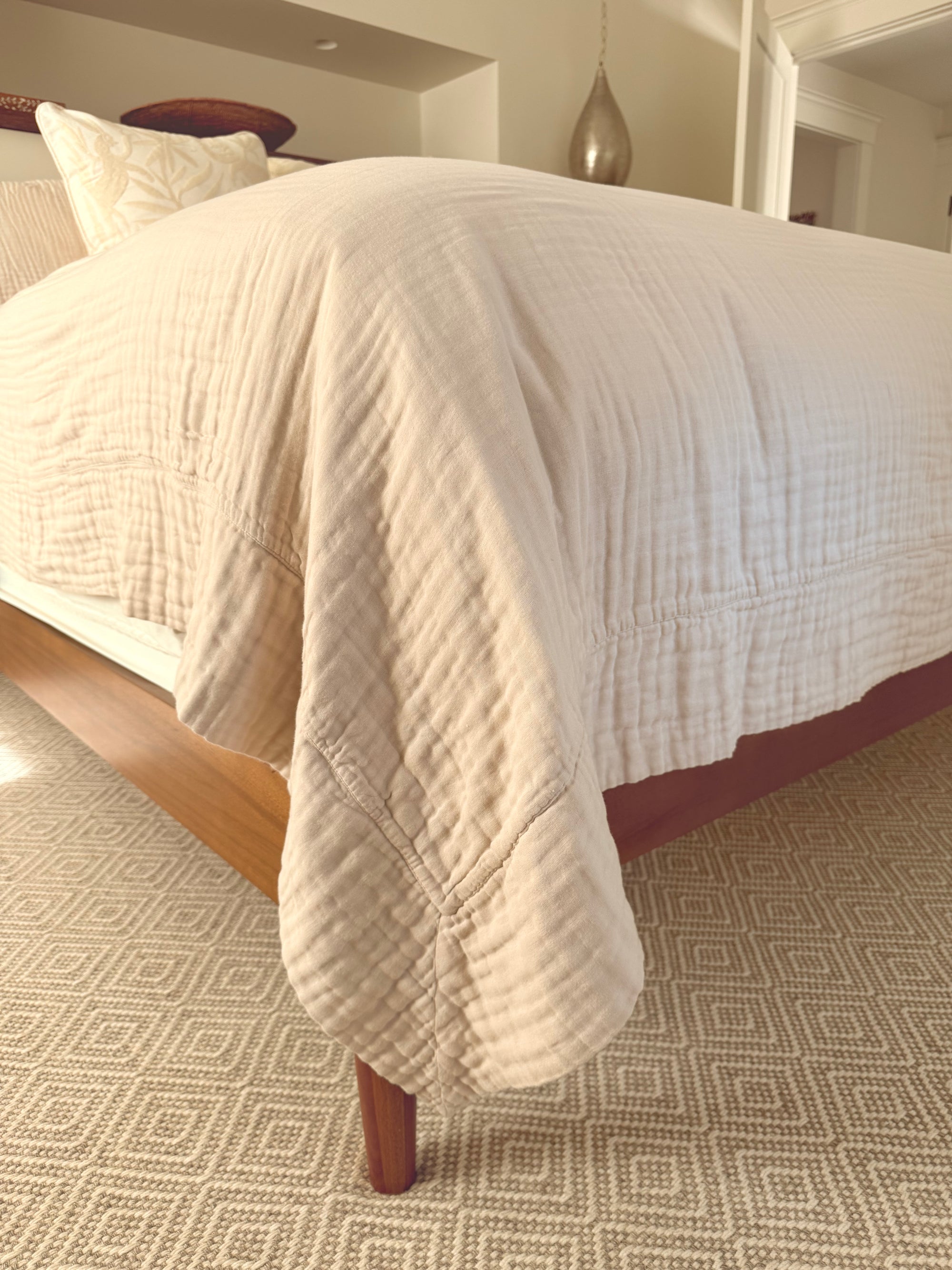 Oat All-Season Organic Muslin King Blanket Adult Organic Cotton Muslin Blanket Gray Heron