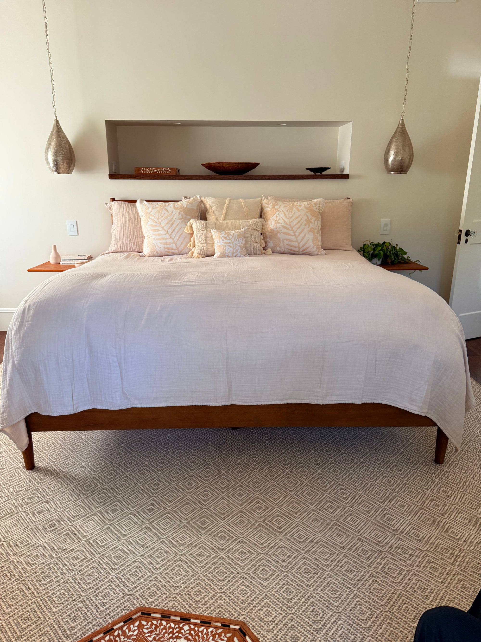 Oat Summer-Weight Organic Muslin King Blanket Adult Organic Cotton Muslin Blanket Gray Heron