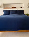 Navy All-Season Organic Muslin King Blanket Adult Organic Cotton Muslin Blanket Gray Heron